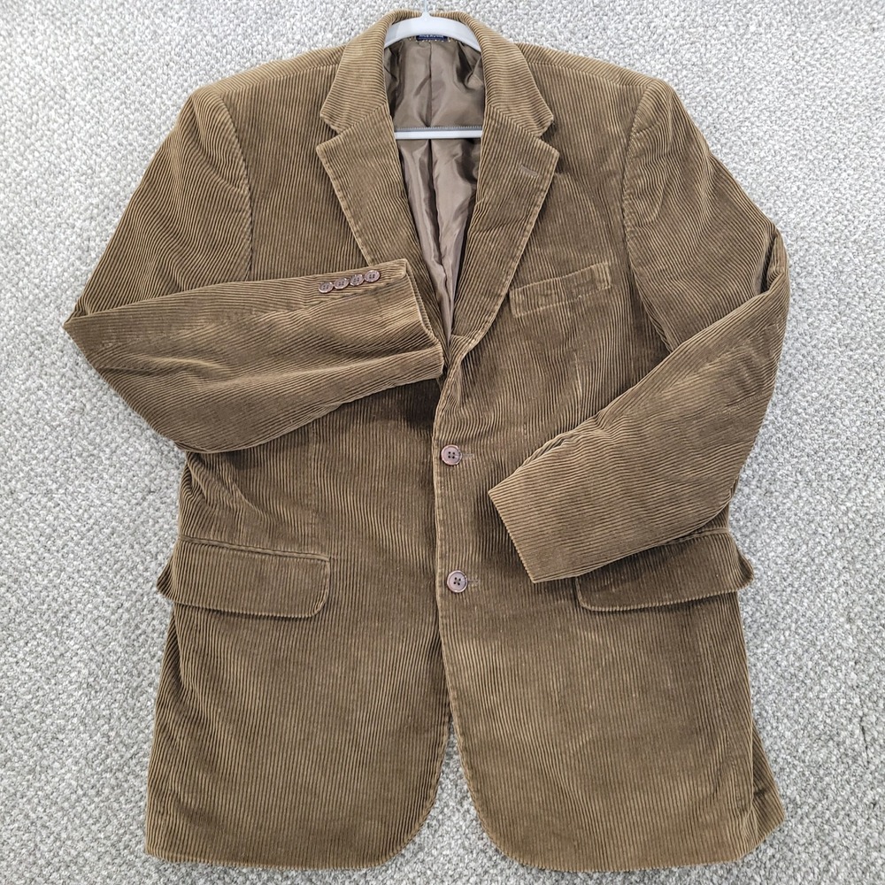 Meeting Street Mens Brown Corduroy Blazer Sport Coat 42 Regular 100% Cotton